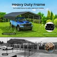 thumbnail image 6 of TIME RAY 12x20 Ft Carport, Heavy Duty Metal Car Port, All-Weather Protection, Easy Assembly for Cars, Trucks, Boats, Tractors, and Outdoor Storage, 6 of 8