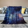 thumbnail image 2 of HENGT Blue Galaxy Blanket Comfort Warmth Soft Cozy Air Conditioning Machine Wash Black and White Rose Skull Sherpa Blanket (Blue Galaxy), 2 of 6