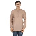 thumbnail image 1 of Kurta Courte en Coton pour Hommes Robe Mode Indienne Vêtements (Marron, G), 1 of 5