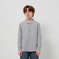 thumbnail image 4 of Boys Polo Shirts Long Sleeve Boys Grey Button down Shirt Collared Shirts Boys Uniform Shirts Boy Shirts Size 18-24 Months, 4 of 4