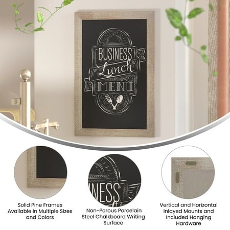 Alamont Home - Canterbury 20"W x 0.75"D x 30"H Magnetic Wall Mounted Chalkboard - Weathered Brown