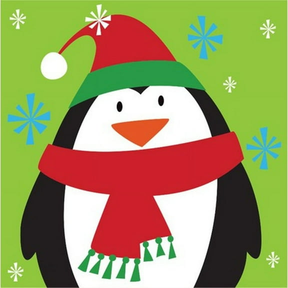 Frosty Friends Christmas 16 Beverage Napkins Penguin Snowman Santa
