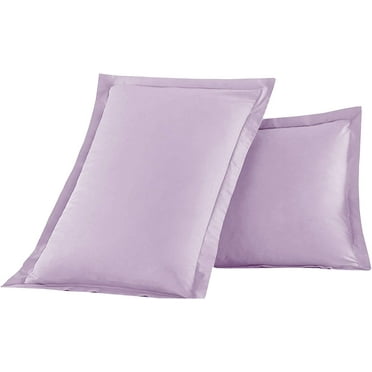 Soft Pillow Shams Set of 2 - Double Brushed Microfiber Pillow Covers - Hotel Style Premium Bed Pillow Cases King Size, Lilac