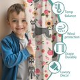 thumbnail image 3 of Blackout Kids Curtains,Schnauzer Dog and Flower Floral Childrens Insulated Curtains Set Of 2,Bedroom Essentials,Toddler Room Decor 52x63in(132x160cm), 3 of 4