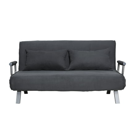 Convertible Double Sleeper Sofa Bed With 5 Backrest Position Futon Folding Loveseat Living Room Grey
