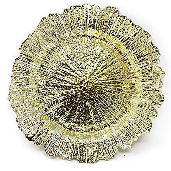 Allgala 13-Inch -Pack Heavy Quality Round Charger Plates-Reef Gold-HD80331
