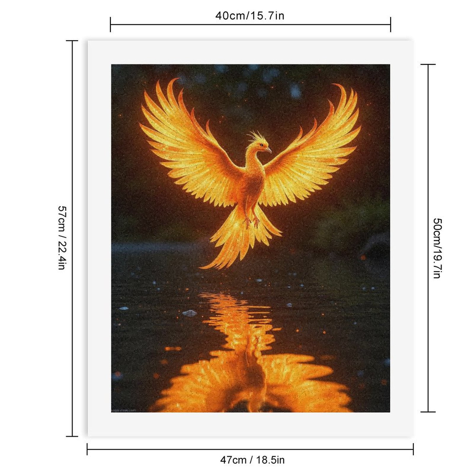Paint By Numbers Kit for Adults Beginner - DIY Radiant Phoenix Soaring Reflection Canvas Painting Kits for Adults, Frameless Paint By Number for Adults for Home Wall Decor 16x20 Inch