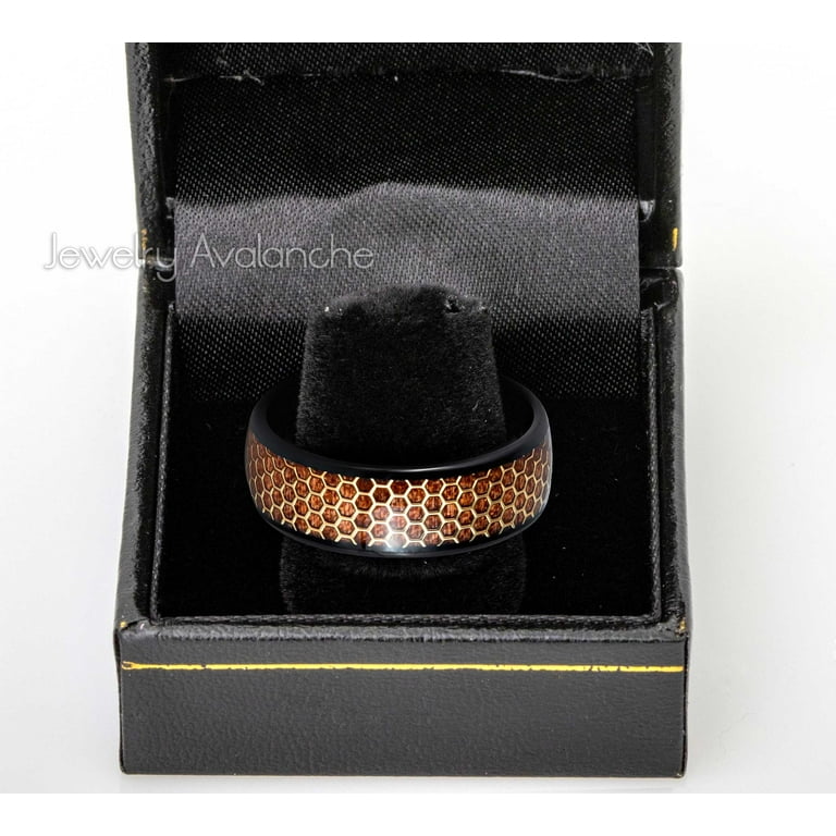 Dome Black IP 8mm Rosewood Inlay and Honeycomb Cut-out