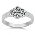 thumbnail image 1 of Antiqued Criss Cross Celtic Knot Ring .925 Sterling Silver Band Jewelry Female Male Unisex Size 5, 1 of 4