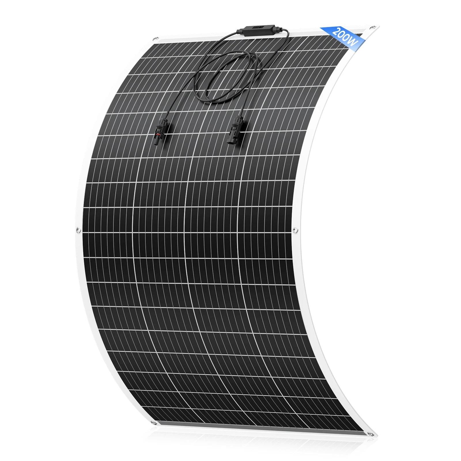WERCHTAY 200W 12V Flexible Solar Panel, 23% High Efficiency Monocrystalline Bendable Solar Module for RV, Marine, Boat & Off-Grid Camping