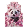 thumbnail image 4 of Uorisanigo Fleece Vest for Boys Girls Soft and Lightweight Sleeveless Jacket Kawaii Panda Cherry Blossom Fuzzy Full Zipper Outwear Waistcoat Fall Fashion Outfits Clothes Kids Vests Jackets, 4 of 7