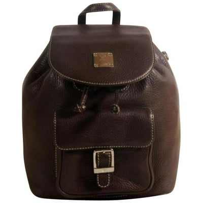 Mcm brown top leather backpack