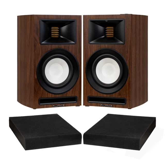 Fluance Ri71 Reference Powered Bookshelf Speakers with High Performance AMT Tweeters, 5” Drivers, 120W Amplifier, HDMI, Bluetooth, RCA & Subwoofer Out with Foam Isolation Pads