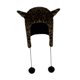 thumbnail image 3 of Lindo gorro de peluche decorativo, gorro de invierno informal para fiestas, senderismo, patinaje, festivales Marrón y negro, 3 of 8