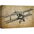 thumbnail image 3 of PixonSign Canvas Print Wall Art Vintage Biplane Flys on Brown Background Transportation Airplanes Illustrations Realism Contemporary Aerial Fun Sepia for Living Room, Bedroom, Office - 32"x48", 3 of 5
