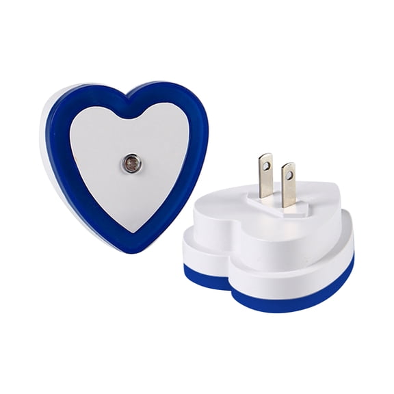 LED Smart Night Light, Light-Controlled Energy-Saving, US Standard Heart Shape, Blue