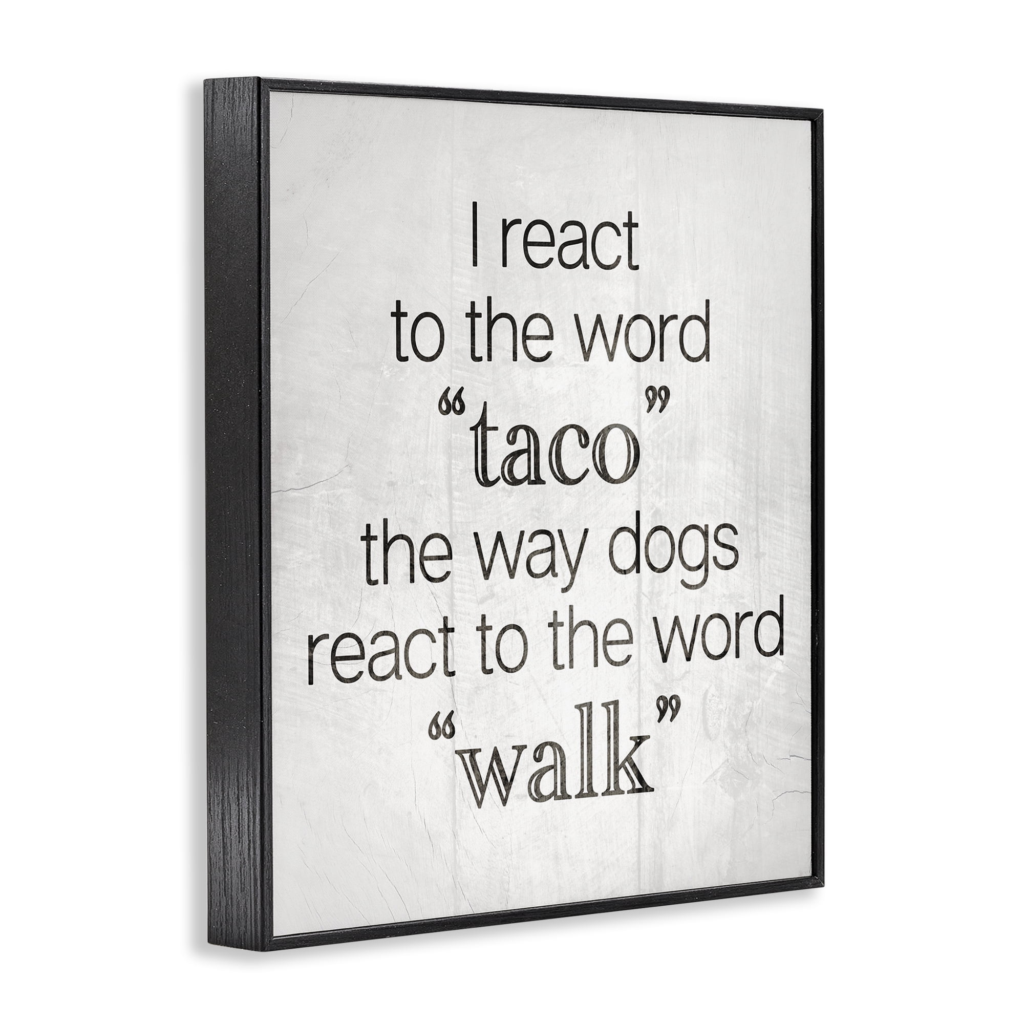 Stupell Industries Funny React To Taco Food & Beverage Painting Black Framed Art Print Wall Art, 16 x 20
