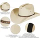thumbnail image 2 of Sombrero de vaquero occidental y vaquera con pinza en la parte delantera, estilo de ala ancha, arena clásica JAMW Sencillez, 2 of 5
