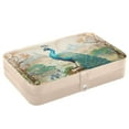 Beautiful Peacock Jewelry Box PU Leather Travel Small Jewelry Organizer