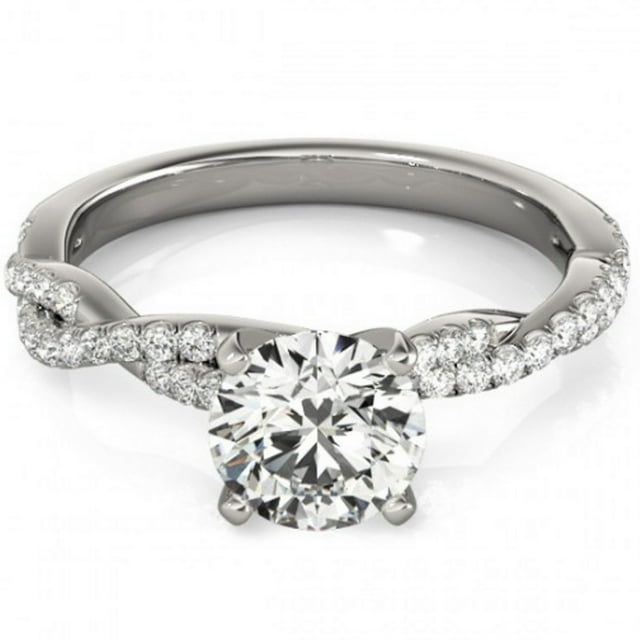 Bague de Fiançailles Diamant 1/2ct Infinity Twist Or Blanc 14k