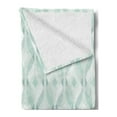 thumbnail image 2 of Seafoam Soft Flannel Fleece Blanket, Tangled Lines with Rhombus Pattern Symmetrical Geometric Composition, Cozy Plush for Indoor and Outdoor Use, 60" x 80", Pale Blue Seafoam White, by Ambesonne, 2 of 5