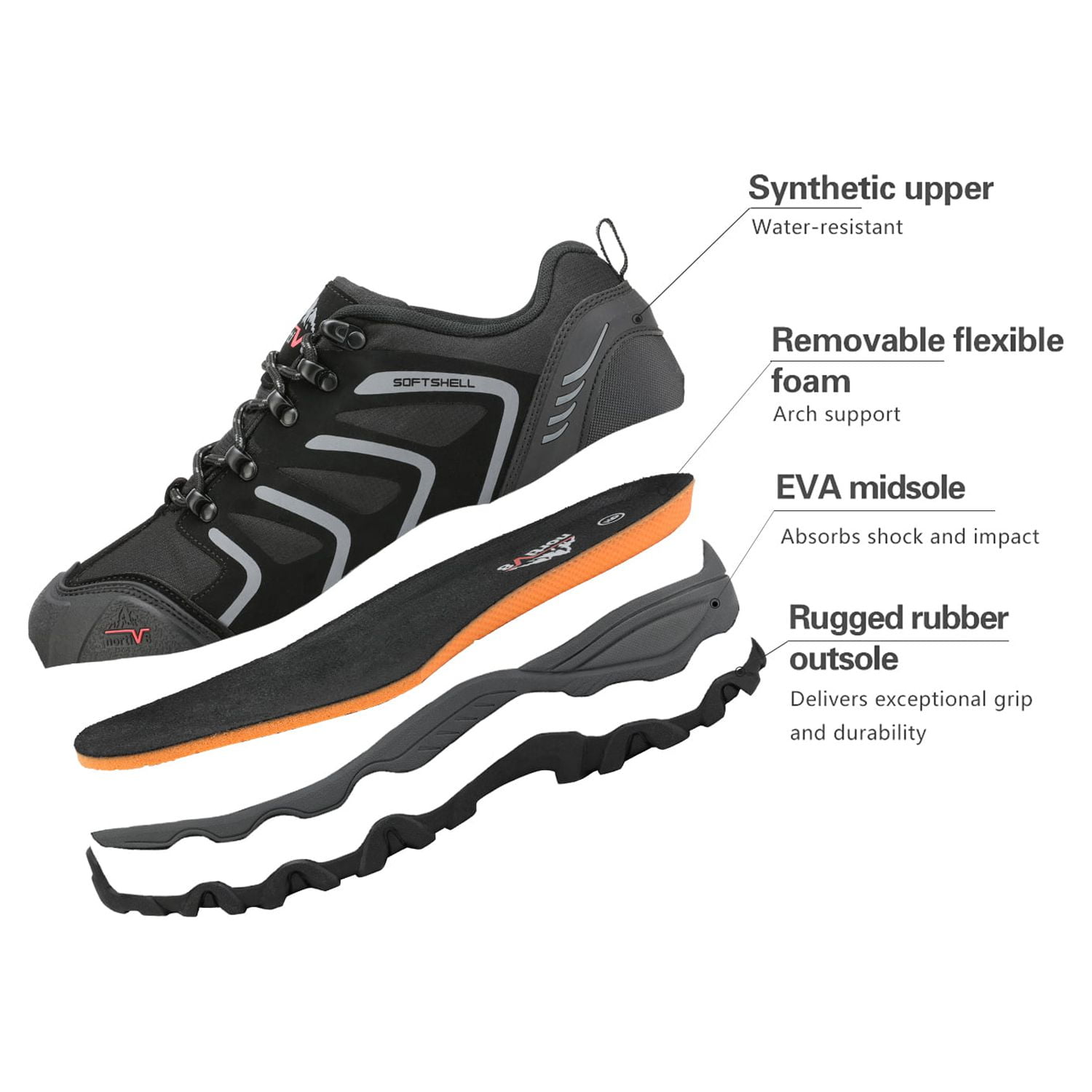 Men's Low Top Waterproof Outdoor Hiking Backpacking Work Boots Shoes