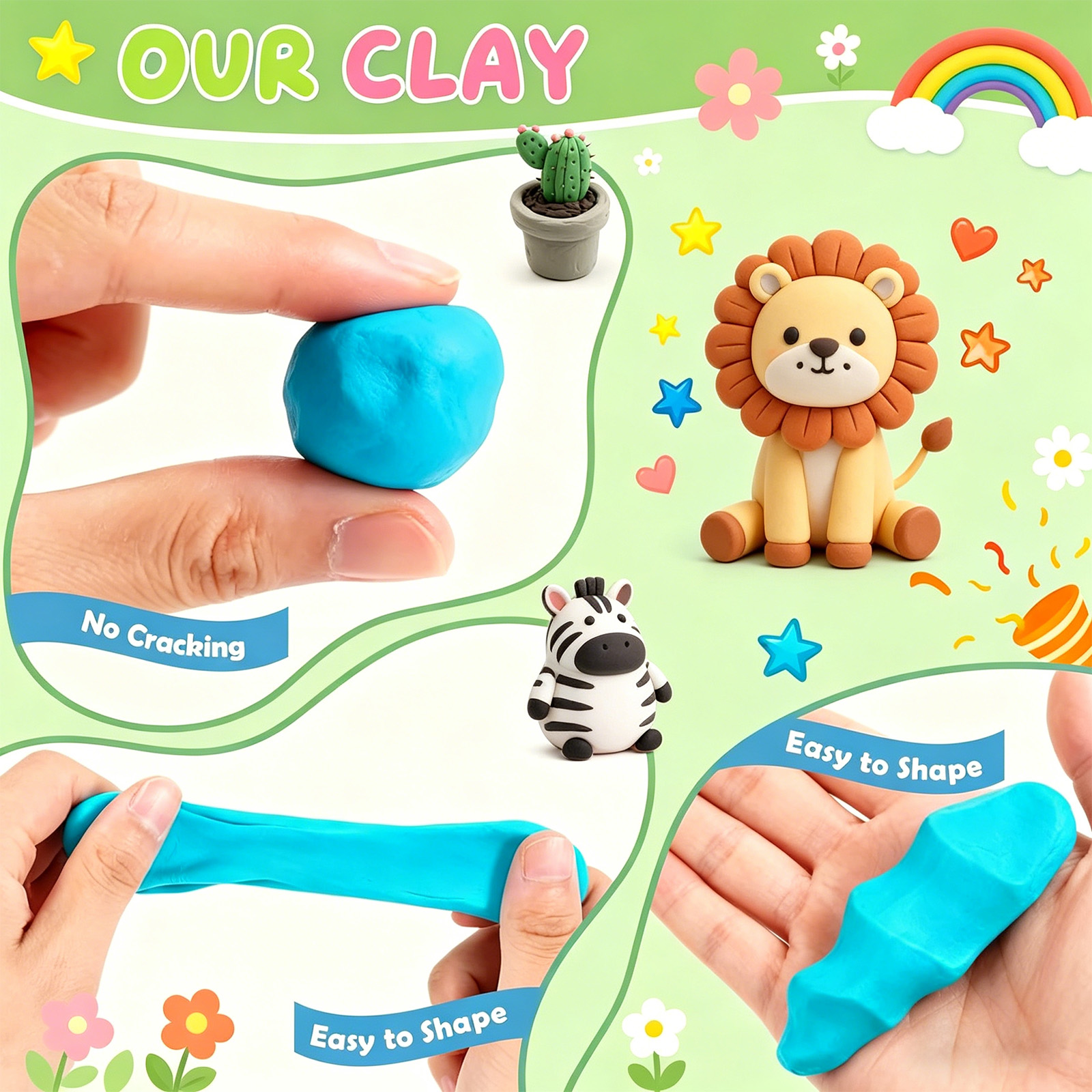 CiaraQ 24-Color Polymer Clay Kit with Sculpting Tools photo 6