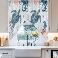 thumbnail image 2 of Swag Curtain Valances Sea Turtle Octopus Swag Valances for Kitchen Windows Ocean Starfish Coral Seaweed Short Topper Curtains Valance Tier Pair for Kitchen Bedroom Living Room Bathroom 28"x36", 2 of 8