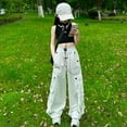 thumbnail image 6 of CHENge Girls Baggy Jeans Size 10-12 Jeans Wide Leg Pants with Multiple Pockets Stretch Regular Kids Clothes Size,White 10-11 Years, 6 of 6
