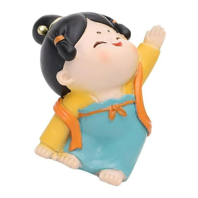 kurtrusly Chinese Lady Yoga Statue Ancient Style Xmas Gift Decoration Car Triangle 1Set