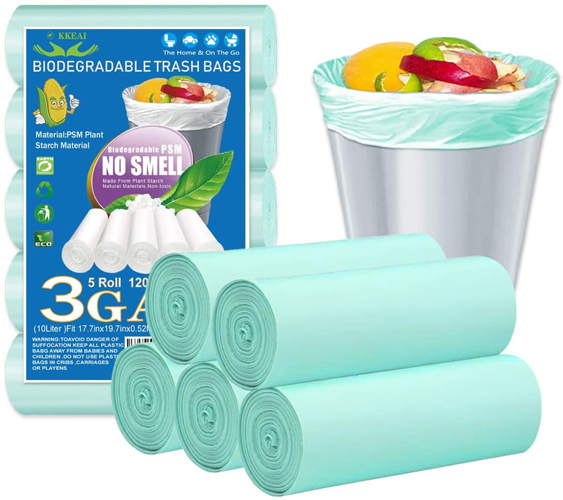 120 Counts Garbage Bags 3 Gallon/10 Liter- Smal Trash Bags for Bathroom  Wastebasket Liners Kitchen,Office,Light Green Fit 10L 2,3,4Gal… -  Walmart.com
