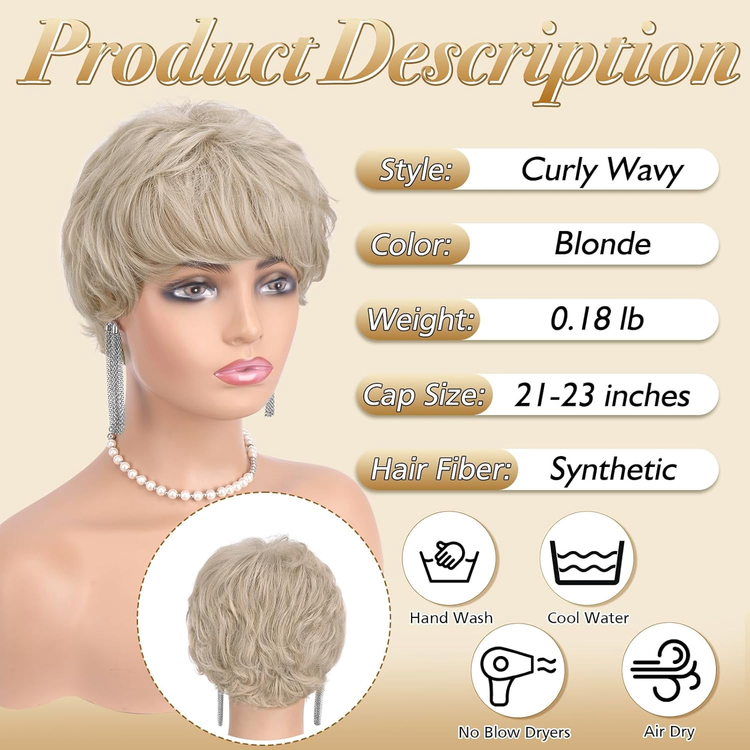 Grey Pixie Wigs for Women - Gray Short Natural Layered Haircut Synthetic Heat Resistant Hair Wig for Daily Costume