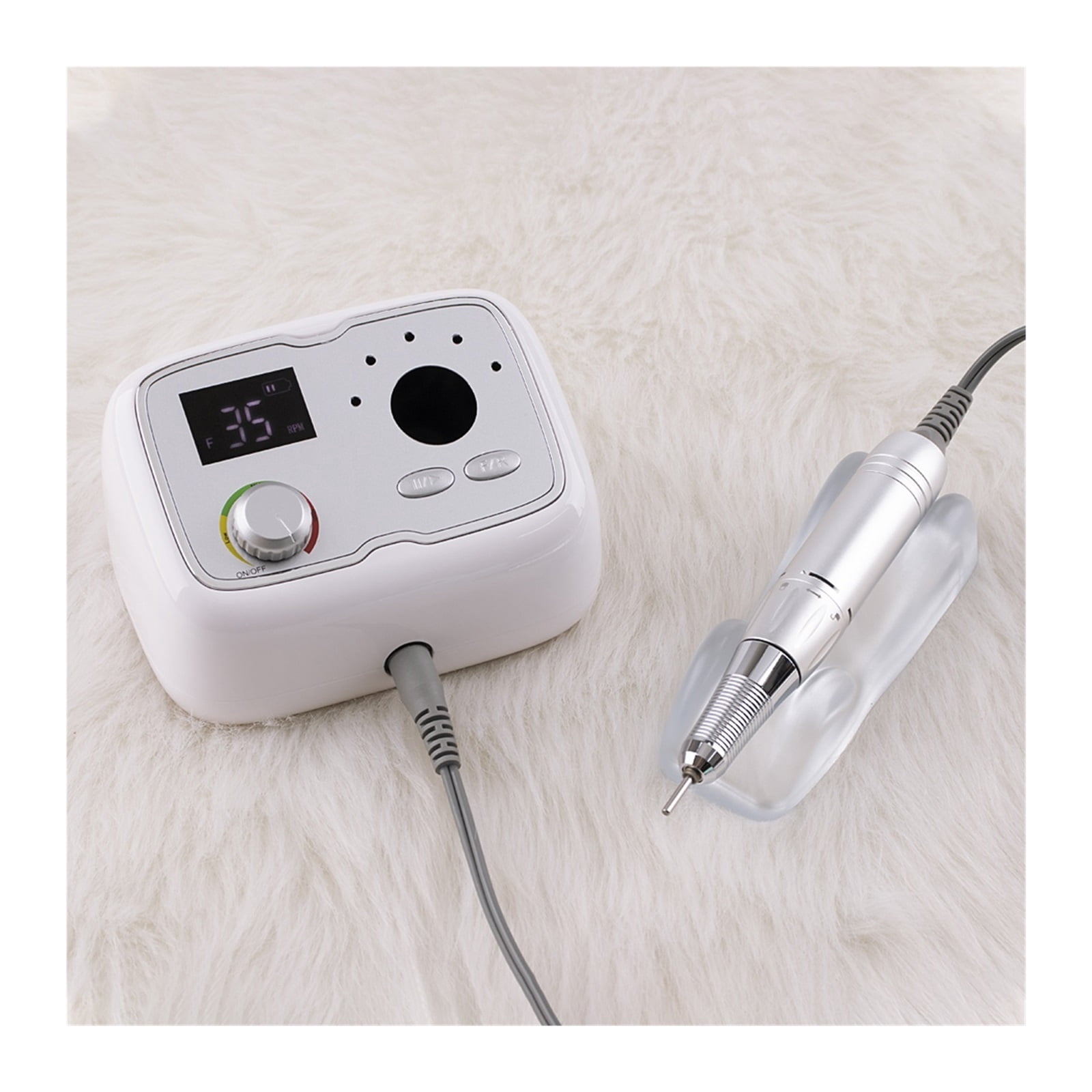 Rechargeable Desktop Nail Drill, Box Stand Manicure Machine, Portable 35000RPM Electric Wireless Cordless Nail Art Polisher ,Low Noise