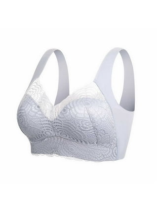 Odeerbi Wireless Lounge Bras for Women 2024 Comfortable Lace Breathable Bra  Underwear Beige 
