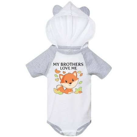 

Inktastic My Brothers Love Me- Little Fox Gift Baby Boy or Baby Girl Bodysuit
