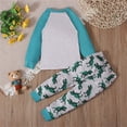 thumbnail image 5 of Gpaecead Toddler Girls And Boys' Pajamas Set Dinosaur Casual Long Sleeve Tops Round Neck Printed Long Pants Sets Blue, 5 of 9