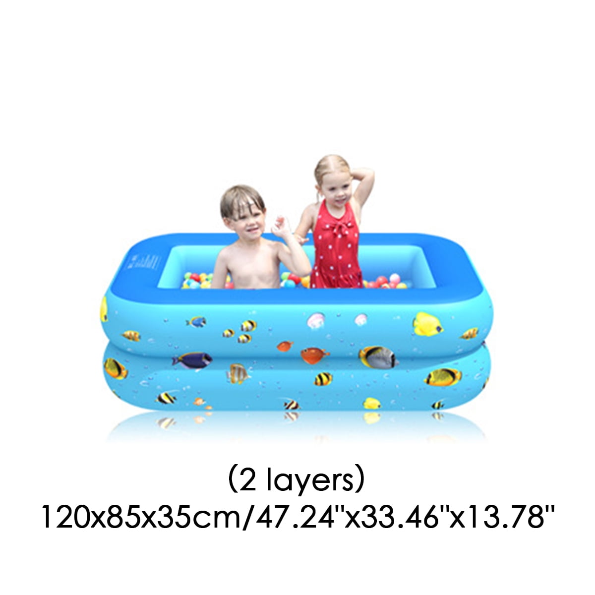 Inflatable Swimming Pool Family Kids Backyard Blow Up Pool Bathing Tub Outdoor