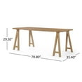 thumbnail image 5 of GDF Studio Modern 7 Piece Dining Set, 71" Rectangular Table with 6 Upholstered Side Chairs, Solid Wood Legs, Dark Gray+Oak, 5 of 15