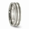 thumbnail image 4 of Titanium Grooved 6mm Brushed and Polished Band Size: 12; for Adults and Teens; for Women and Men, 4 of 6