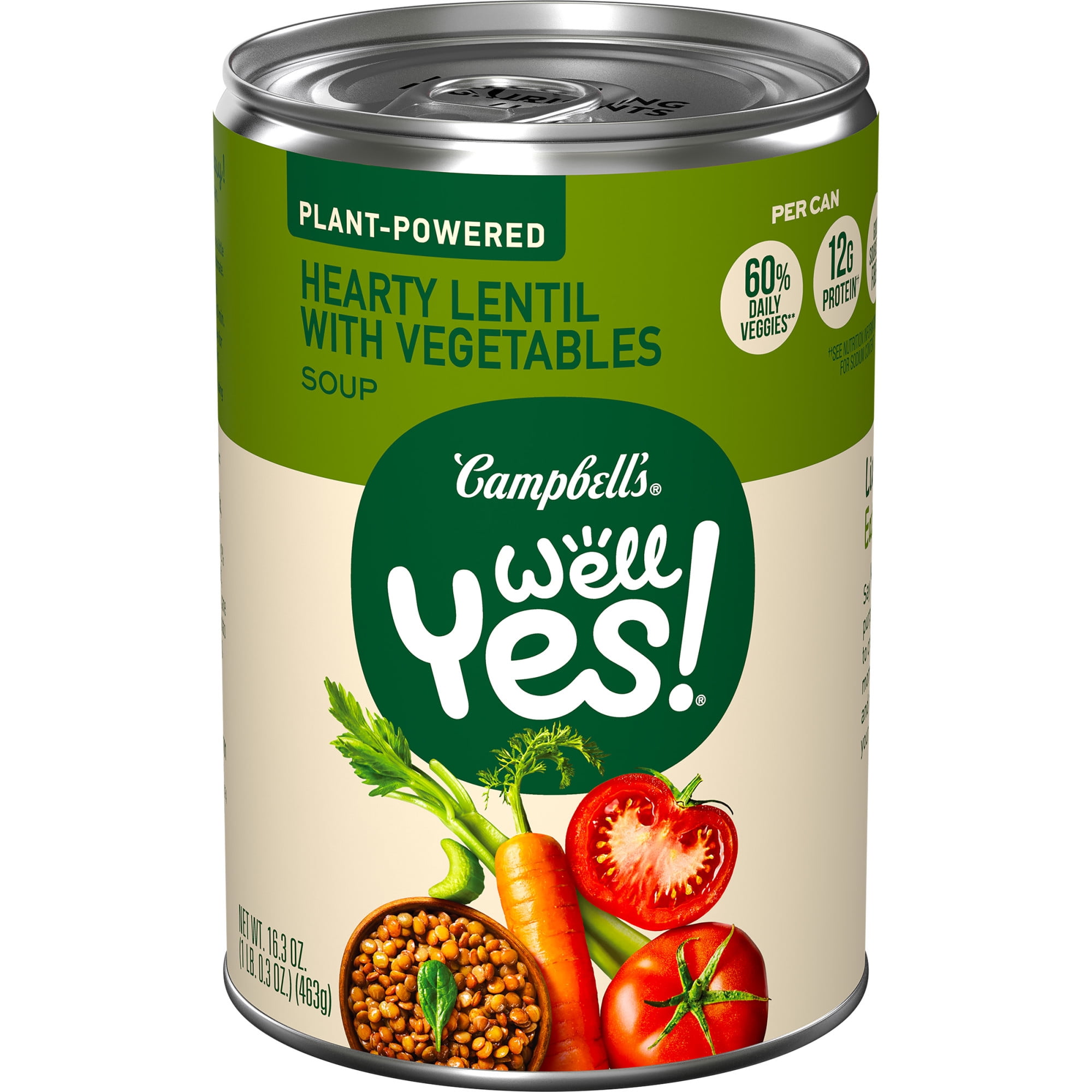 (Case of 12) Campbell's Well Yes! Roasted Chicken and Vegetable Soup with Bone Broth, 16.3 Oz Can