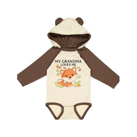 

Inktastic My Grandma Loves Me- little fox Gift Baby Boy or Baby Girl Long Sleeve Bodysuit