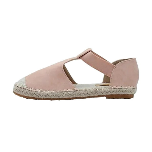 Amzcrzy Zapatos de mujer,Zapatos de mujer,Zapatillas de mujer, Zapatos de verano para mujer, planos, de paja tejida, informales, con punta redonda, sandalias para mujer, prendas de vestir exteriores