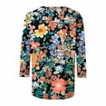 thumbnail image 4 of CYMMPU Spring Tops Crew Neck Fall Trendy Shirts Tunic Tops Boho Blouses for Women Dressy Casual 3/4 Sleeve Floral Pattern Loose Fit Lightweight Basic Tees Multicolor XXL, 4 of 5