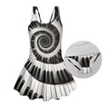 thumbnail image 6 of Tutolipy Piano Key Spiral Design One Piece Swimsuit, Skirted Bathing Suit Sleeveless Bathing Suit, Cute for Beach Vacation, Size 12-13 Years, 6 of 8
