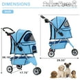thumbnail image 3 of CL.HPAHKL Dog Stroller, 3 Wheels Foaldable Cat Stroller Dog Cat Cage Jogger Stroller for Medium Small Dogs Cats, Pet Stroller with Storage Basket and Cup Holder Portable Lightweight for Travel, 3 of 8