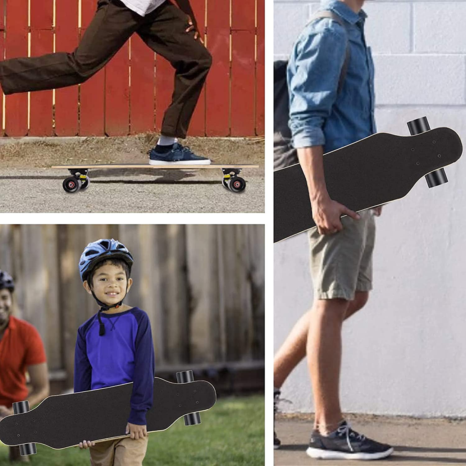 42'' Longboard Skateboard Drop Through Deck Complete Maple Cruiser W/Flash Wheel 
