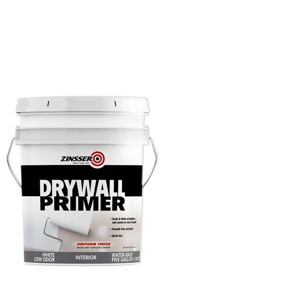 White, Zinsser Flat White Drywall Primer- 5 Gallon, 1 Pack