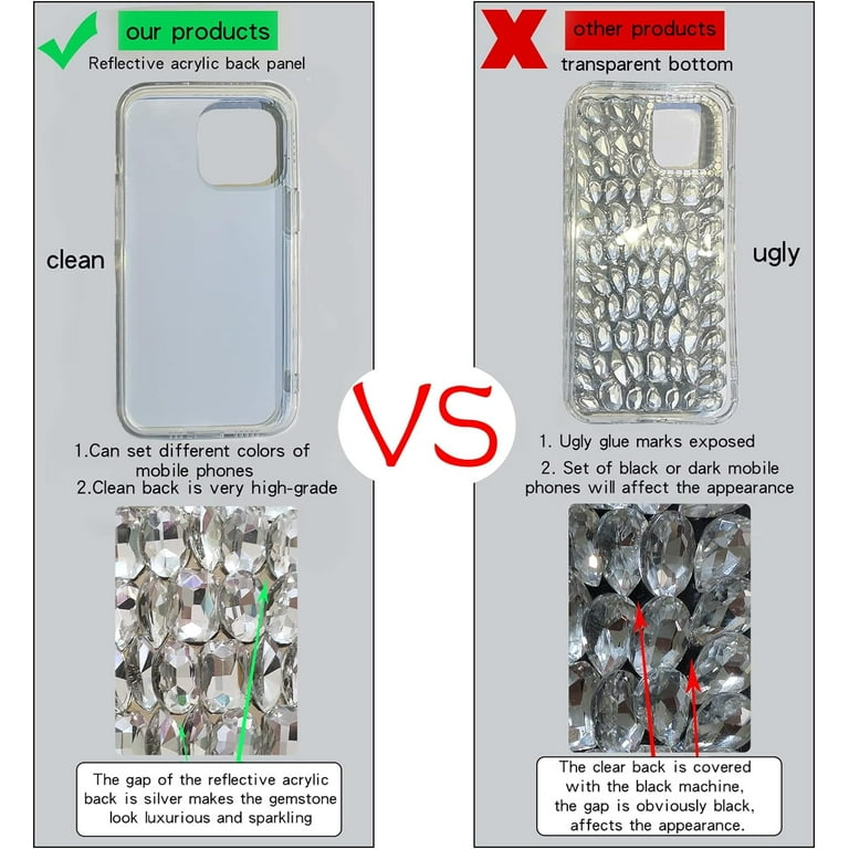 LCHDA Custodia Luxus Per IPhone X/ XS: Cover Piena Di Strass Cristallo Con Proteggi Schermo, Regalo Per Donna - 3