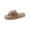 Khaki, variant on Women's Fuzzy Open-Toe House Slippers with Memory Foam - Plush Cozy Cute Slipper Indoor/Outdoor Soft Slip On Slides Gifts for Women Mom Her Ladies