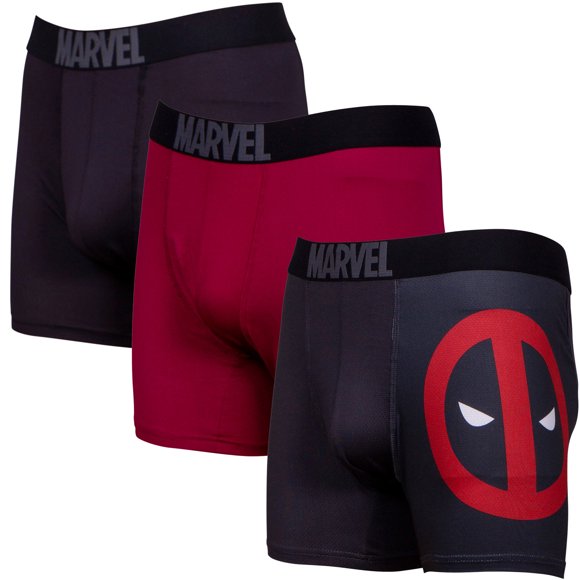 Deadpool Performance Mesh Underwear Boxer Briefs 3-Pair Pack-Small (28-30)